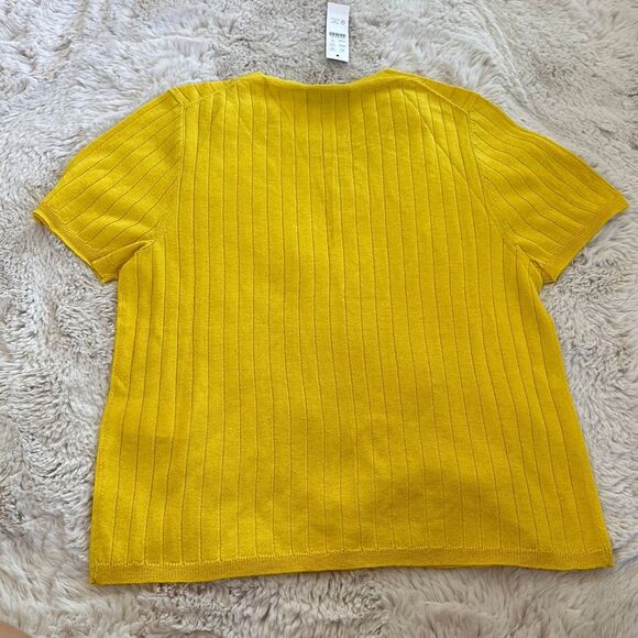 J. Crew Silk-Blend Cropped T-shirt in Yellow Size M - Picture 9 of 10